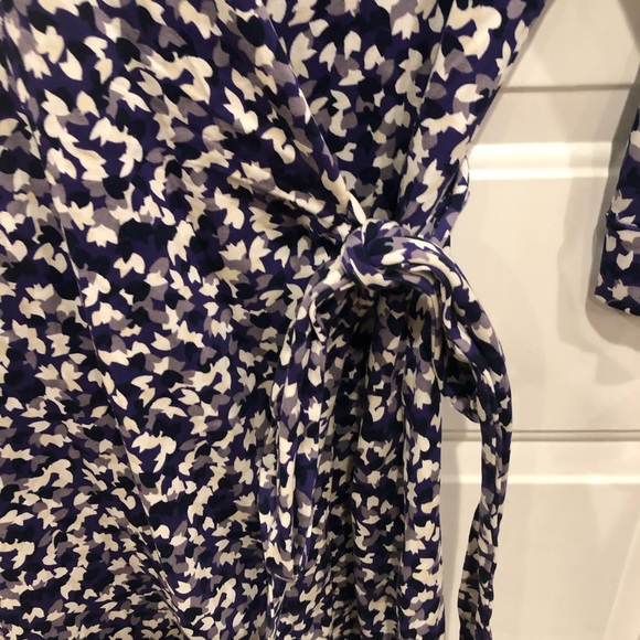 Diane Von Furstenberg Purple White New Julian Two Wrap Dress Jersey Knit - Picture 5 of 9